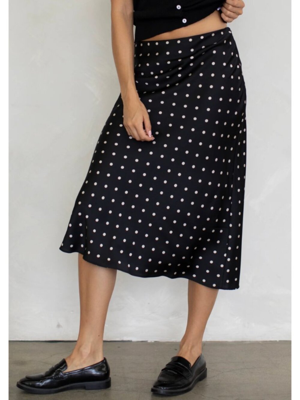 Things Between Margot Skirt in Black Polka Dot NEW
